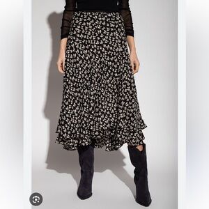 DIANE VON Furstenberg Debra Bow Skirt High Waist Women’s SZ XS/Small Black White